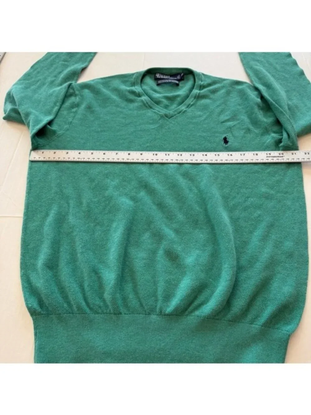 Polo by Ralph Lauren Men's Green V-Neck Sweater